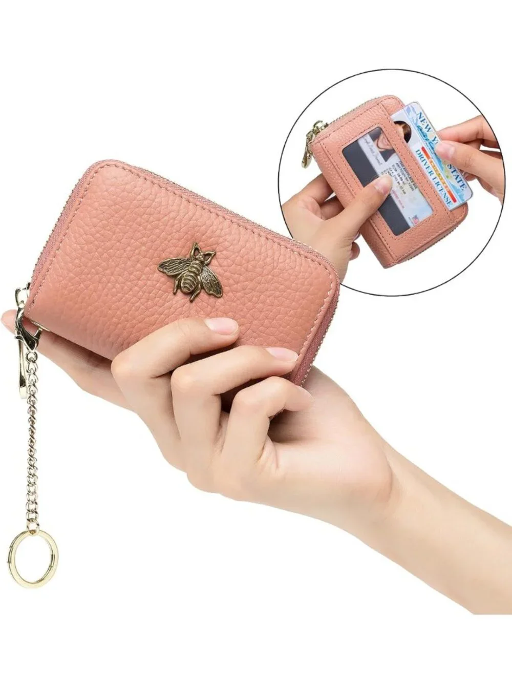 Stylish RFID Credit Card Holder Wallet for Women - Compact Leather Card Case